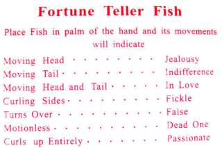 144) MIRACLE FORTUNE TELLING FISH Teller Palm Reading  