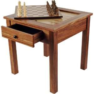    Deluxe Wood 3 in1 Chess & Backgammon Table Set Toys & Games