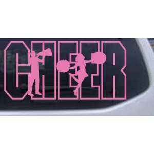 Cheer Leader Sports Car Window Wall Laptop Decal Sticker    Pink 4in X 