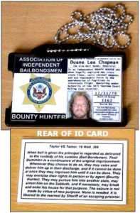 DOG THE BOUNTY HUNTER ID CARD BADGE WITH ANY DETAILS  