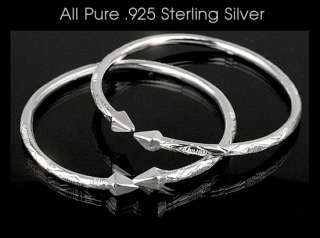 New REAL .925 Sterling Silver West Indian Bangles Pair  
