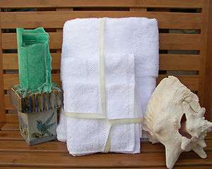   MARTEX HOTEL QUALITY COTTON WHITE TOWEL SET   6 BATH, 6 HAND, 12 WASH