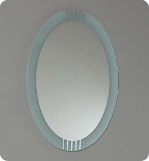 Fresca Ovale Modern Glass Bathroom Vanity with Mirror FVN1019  