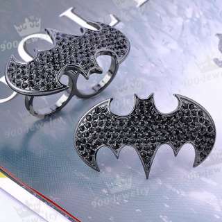 Rhinestone Bat Batman Bangle/Ring/Earrings Cuff Bracelet Punk Gothic 