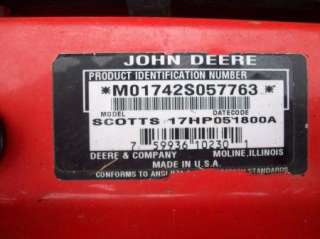 JOHN DEERE / SCOTTS RIDING LAWN MOWER TRACTOR 17 HP 42  DECK CLEAN 