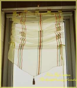 Stripes Sheer Pull Up Curtain Bath / Kitchen 60x160cm C  