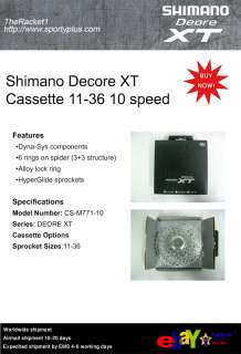 SHIMANO DEORE XT Cassette 10 Speed Moutain Bicycle  