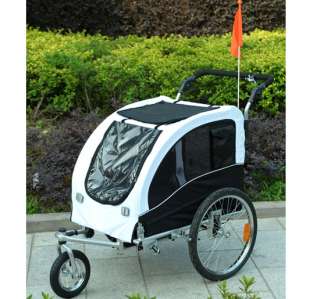   Pet Bike Trailer Bicycle Dog Stroller Cat Carrier W/Suspension Black