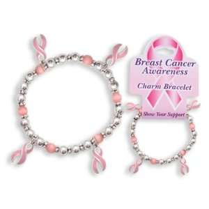  Pink Ribbon Charm Bracelet Toys & Games