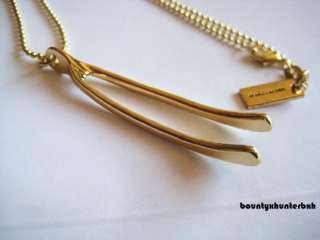 MARC JACOBS Gold Plated Brass Wishbone Necklace Charm  