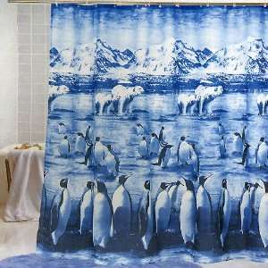  Polar Bears Penguins FABRIC Shower Curtain