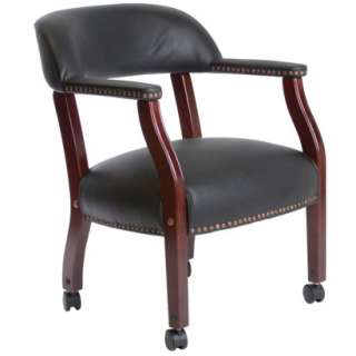 Traditional Captains Chair with Casters   Black.Opens in a new window