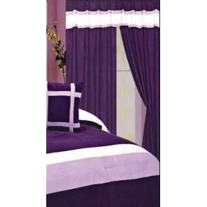  A Pair of Micro Suede Purple Window Curtains / Drapes 