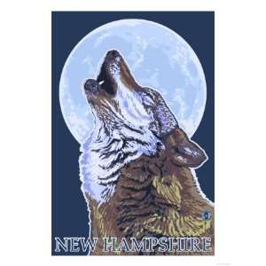  New Hampshire   Howling Wolf Premium Poster Print, 12x16 