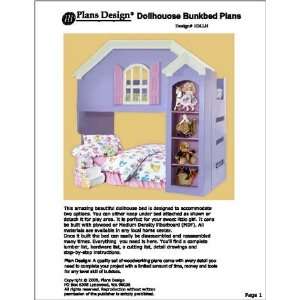 Childrens Dollhouse Loft/bunk Bed Woodworking Plans  Design # 1DLLH