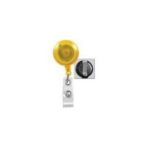   Round Badge Reel with Belt Clip   25pk Yellow