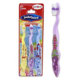 CARE BEARS SMILE GUARD TOOTHBRUSHES 3 PACK FOR KIDS/ BABY  