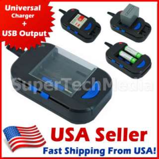 Universal Digital Camera Camcorder Battery Charger+USB  