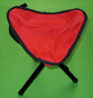 Picnic folding tripod stool chair camping fishing RED L  