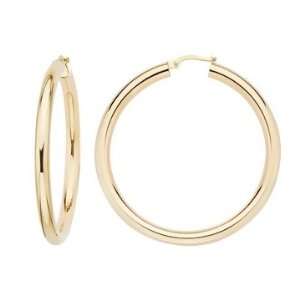  14K Yellow Gold Large Hoop Earrings Jewelry