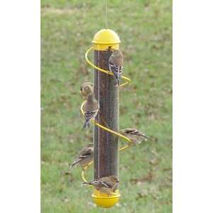 17in. Yellow Spiral Finch Tube Bird Feeder   Spiral, Squirrel Proof, 2 