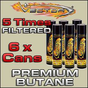 VECTOR BUTANE 5X QUINTUPLE LIGHTER GAS REFILL 6 CANS  