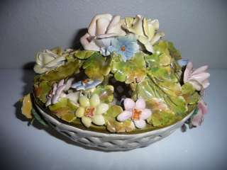 Capodimonte Potpourri Flower Basket, Made in Italy  