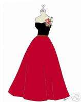 black and crimson red Bridesmaid * dress * cards  