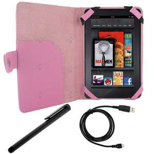 Folio Carry Case Cover + USB Charge Cable Cord + Stylus for  