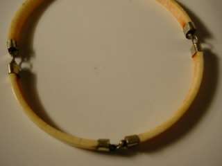 Vintage Ox Bone Choker Necklace 4 Piece Carved Curved Ivory Color 