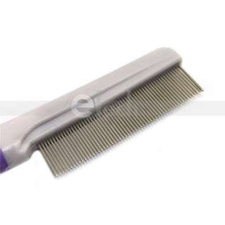   Pet Flea Grooming Shedding Hair Comb Brush Purple for Dog Cat  
