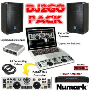 Numark DJ2GO Complete DJ System Package Virtual DJ DJIO DJ 2 GO 