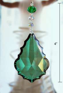 of Crystal Green Beaded Leaf Ceiling Fan Pull Chain  