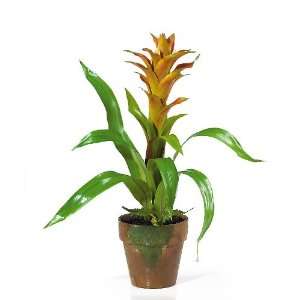  Potted Star Bromeliad Silk Flower Arrangement