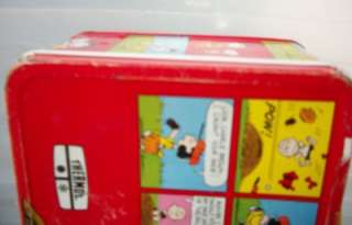   METAL LUNCH BOX Woodstock SNOOPY SCHULZ Charlie Brown LUCY Ball  