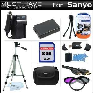  8GB Accessory Kit For Sanyo VPC HD2000A Xacti High 