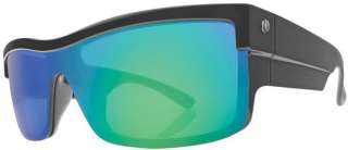 Electric Shotglass Matte Black Green Chrome Sunglasses  