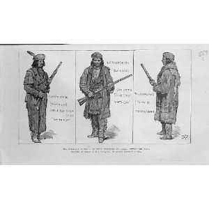   Indian Prisoners Rebellion Canada 1885 Antique Print