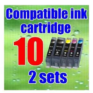 10 PK Canon 5bk 8 bk/c/m/y Inkjet cartridges IP 4200/4300 