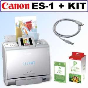  Canon SELPHY ES1 Compact Photo Printer + Accessory Kit 