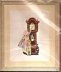 HOLLY HOBBIE&GRANDFATHERS CLOCK CREWEL EMBROIDERY KIT  