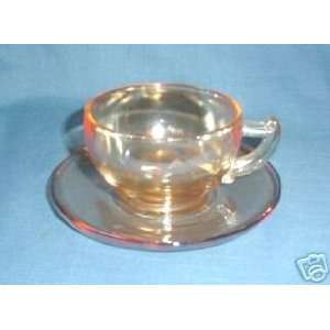  Moderne Marigold Carnival Glass Cup & Saucer Everything 