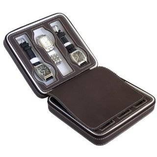   Travel Watch Case With Suede Interior With 6 Watch Compartments