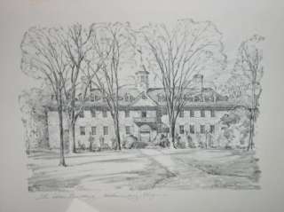 Vintage 4 Sketches of Colonial Williamburg Prints SIGNED Charles 