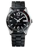  Tommy Hilfiger Watch, Mens Black Rubber Strap 