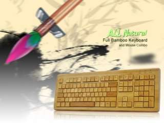 All Natural Full Bamboo Keyboard and Mouse Combo  