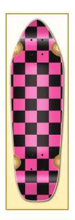 Checker PINK Graphic Deck Longboard Mini Cruiser Board  
