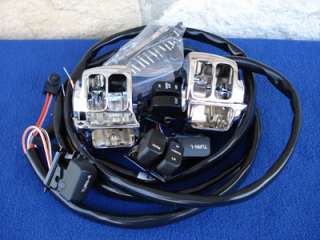 HANDLEBAR WIRING HARNESS WITH CHROME SWITCH HOUSINGS & BLACK SWITCHES 