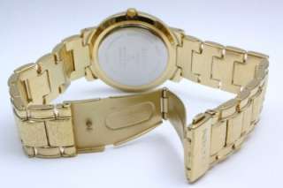 Elgin Men Steel Gold Crystal Dress Date Watch FG330SP  