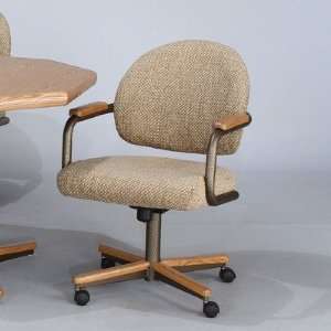  Chromcraft Core Tilt Swivel Chair with Wheat Fabric [Set 